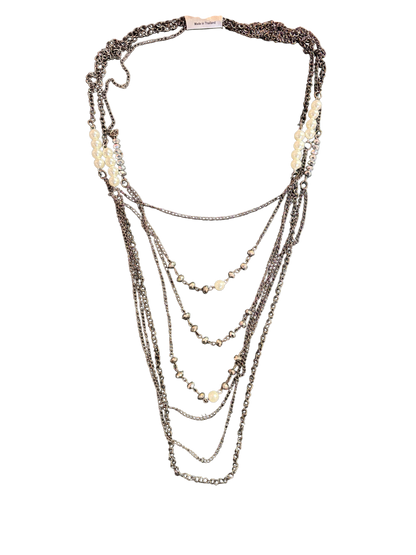 Gatsby Pearl And Chain Layer Necklace