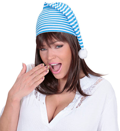 Blue & White Striped Nightcap