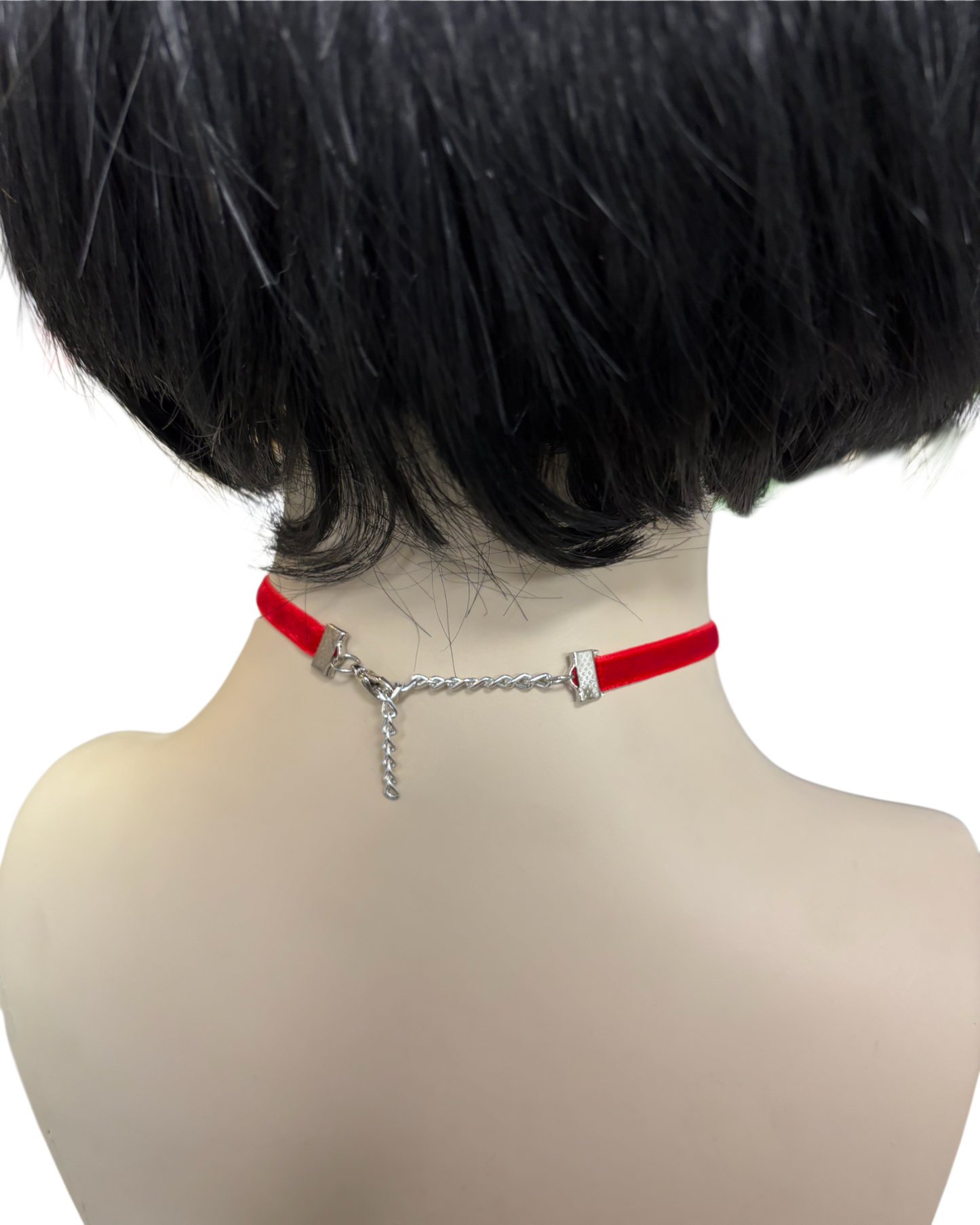 Thin Red Velvet Choker