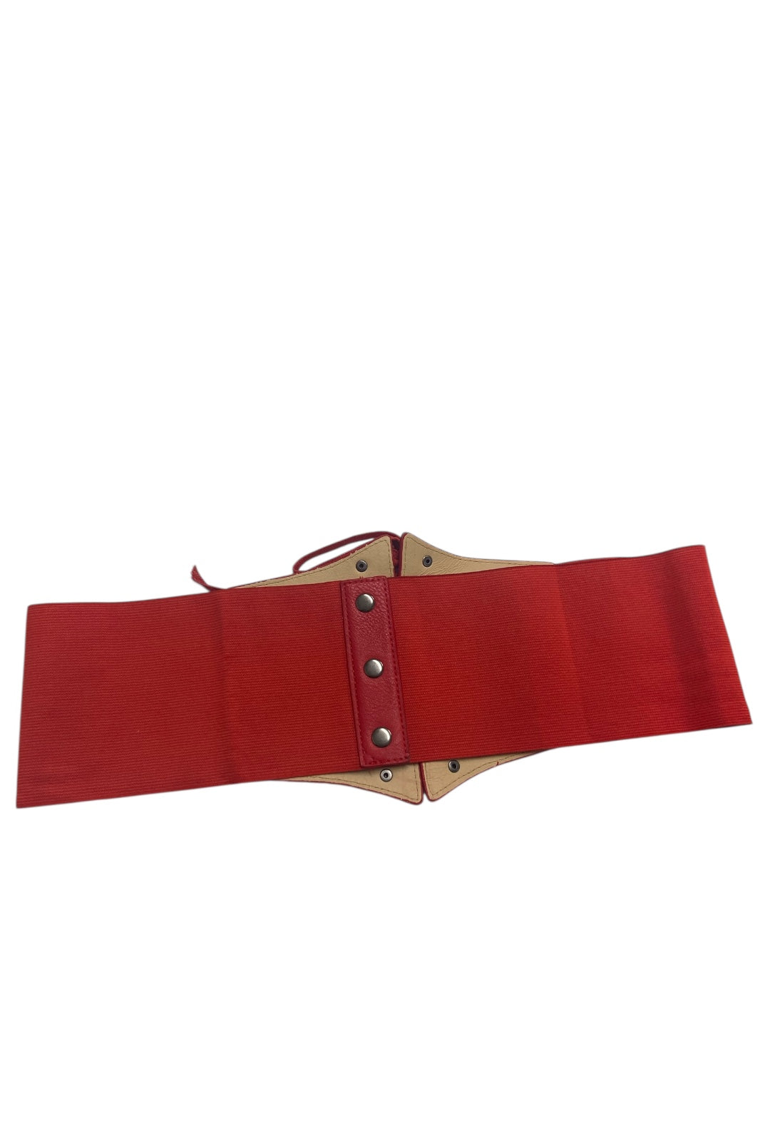 Textured Plus Size Red Corset Belt