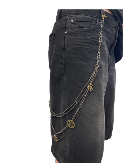 Steampunk Bronze Cog Wallet Chain