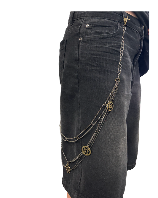 Steampunk Bronze Cog Wallet Chain