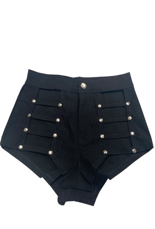 Black Cut Out Booty Shorts
