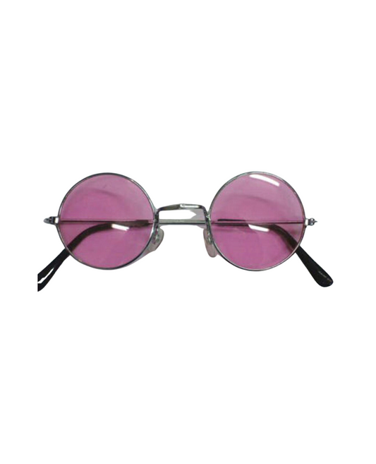 Hippy Circle Pink & Silver Frame Glasses