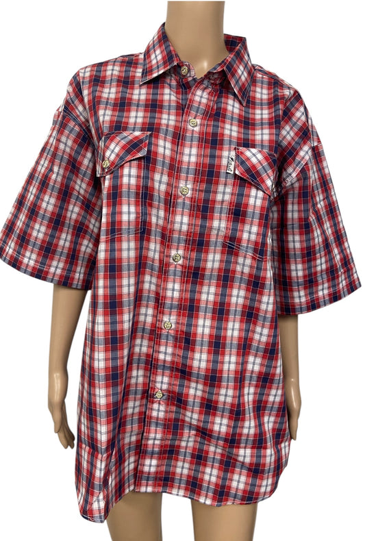 Red Plaid Button Up Shirt