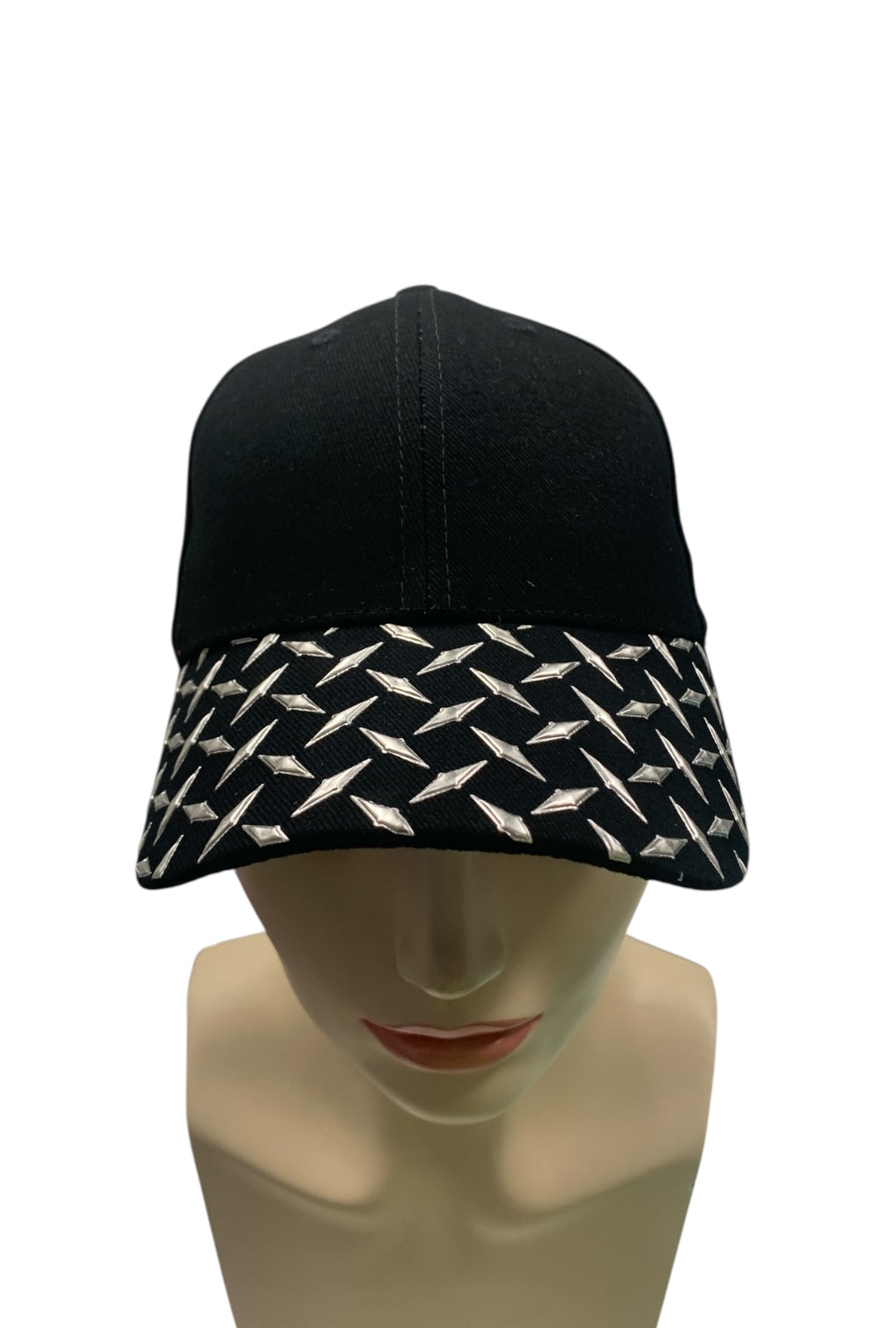 Black with Silver Checker Plate Cap