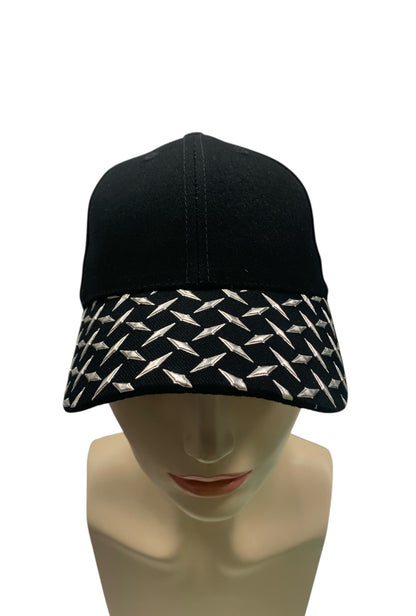 Black with Silver Checker Plate Cap