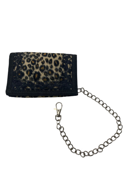 Leopard Print velcro wallet with Lace Trim
