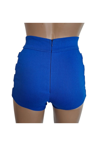 Blue O-Ring Cut Out Booty Short [BS14]