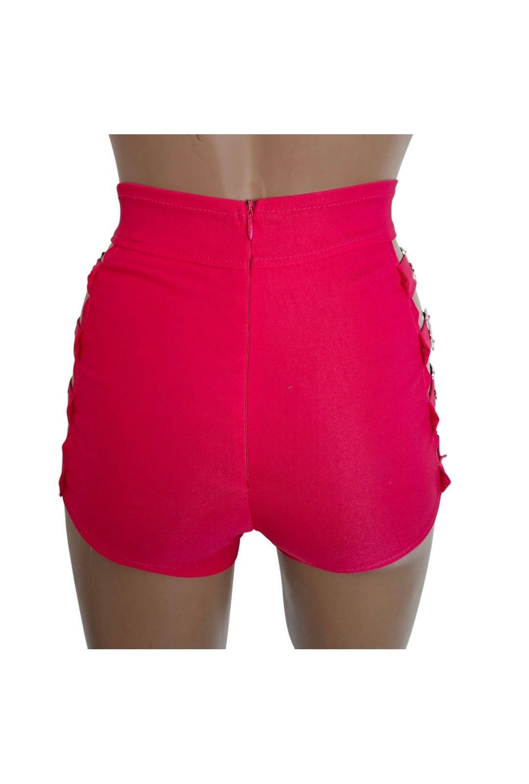 Pink Buckle Cut Out Booty Short [BS21]