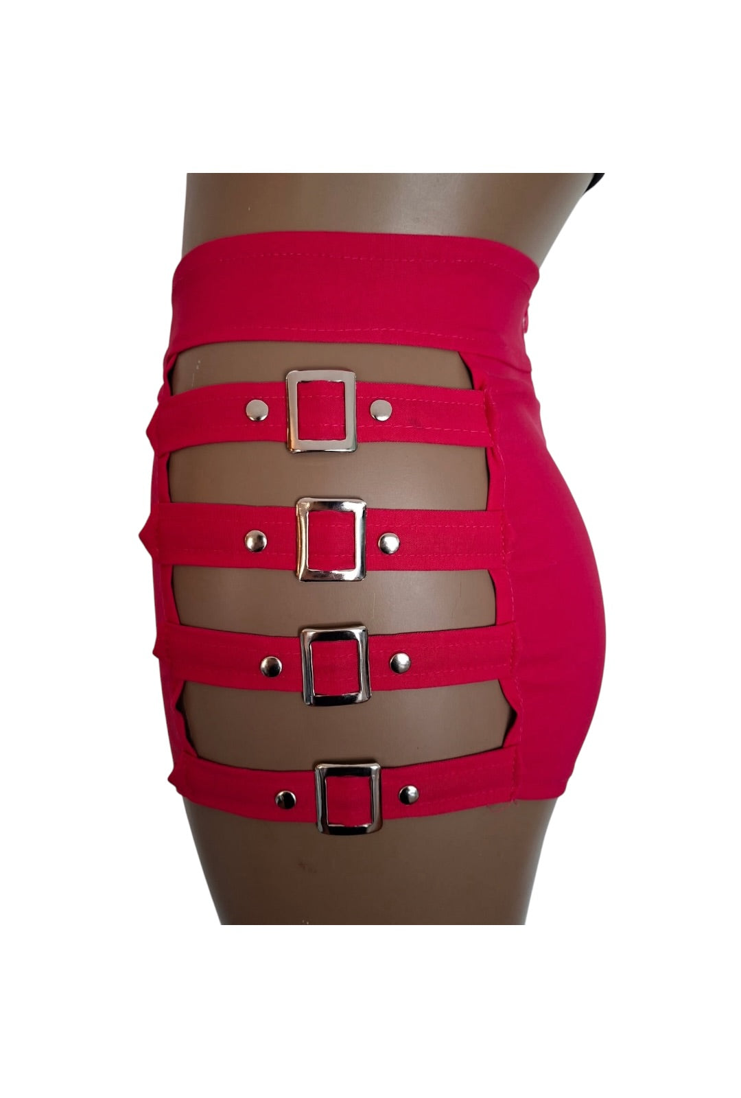 Pink Buckle Cut Out Booty Short [BS21]
