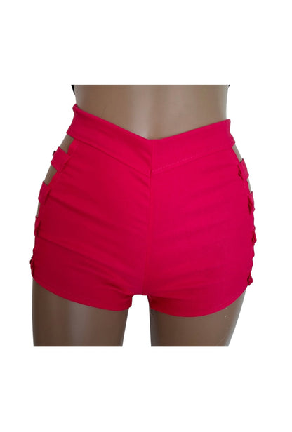 Pink Buckle Cut Out Booty Short [BS21]