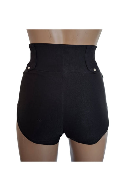 High Waist Belt Loop Booty Shorts with Zips [BS20]