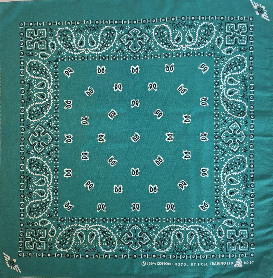 Teal Green Paisley Bandana No.97