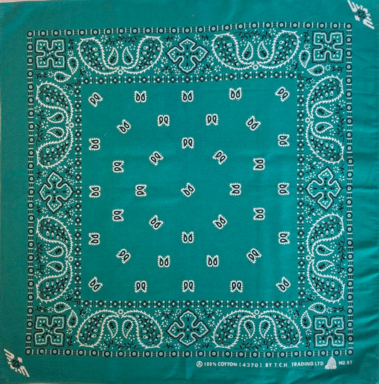 Teal Green Paisley Bandana No.97
