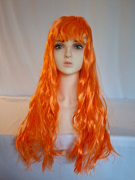 Straight Orange Party Wig