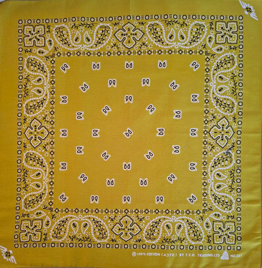 Mustard Green Paisley Bandana No.207