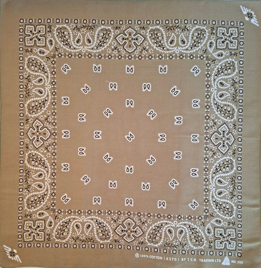 Kahki Tan Paisley Bandana No.200
