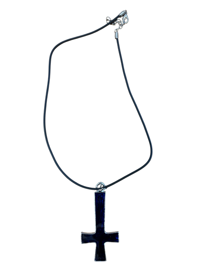 Indigo Gothic Inverted Cross Necklace