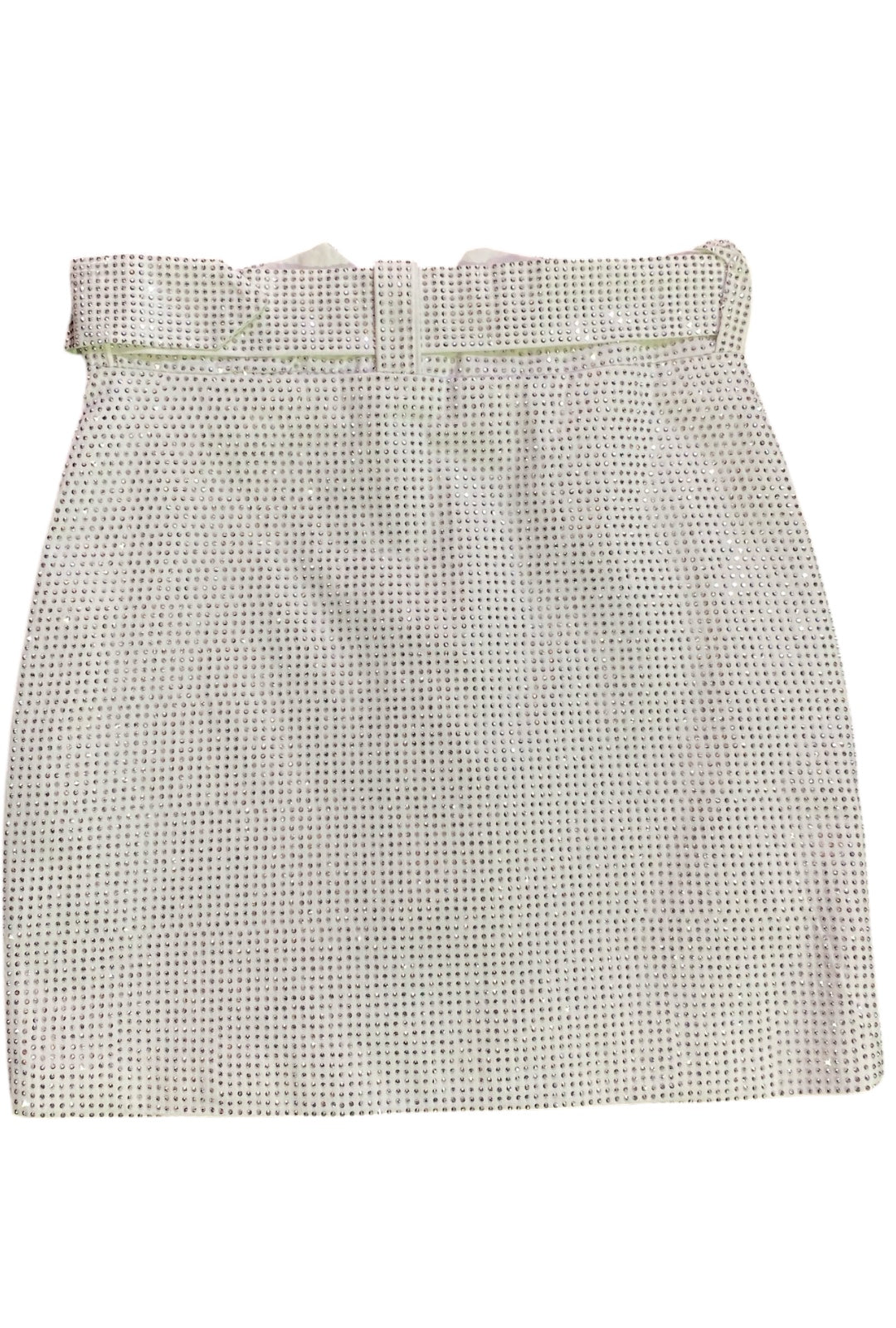 Rhinestone Silver and White Utility Skirt
