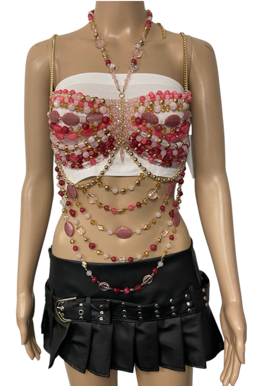 Pink Beaded Festival Top