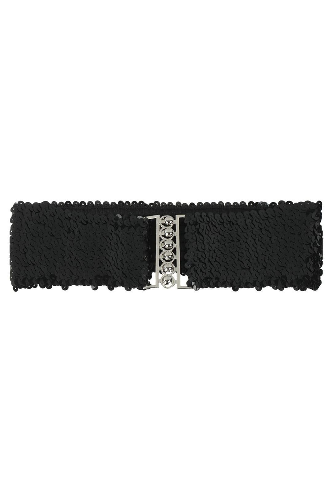 Black Sequin Stretch Disco Belt