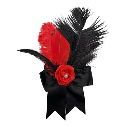 Black And Red Feather Clip