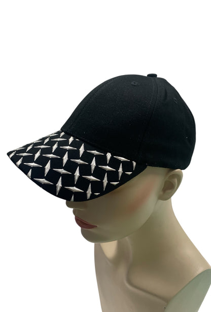 Black with Silver Checker Plate Cap