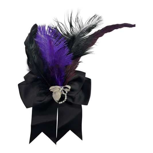 Burlesque Purple Feather Hair Bow