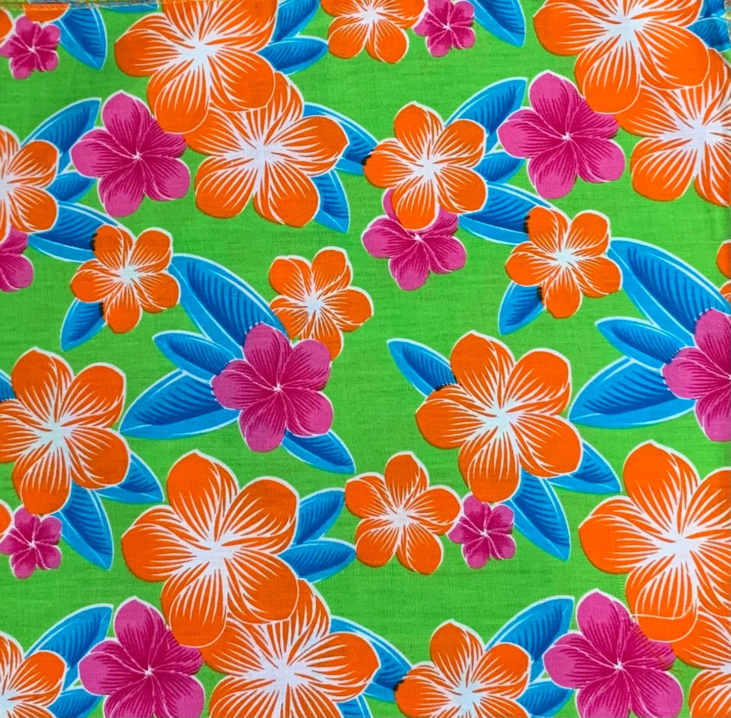 Green Hawaiian Flower Print Bandana