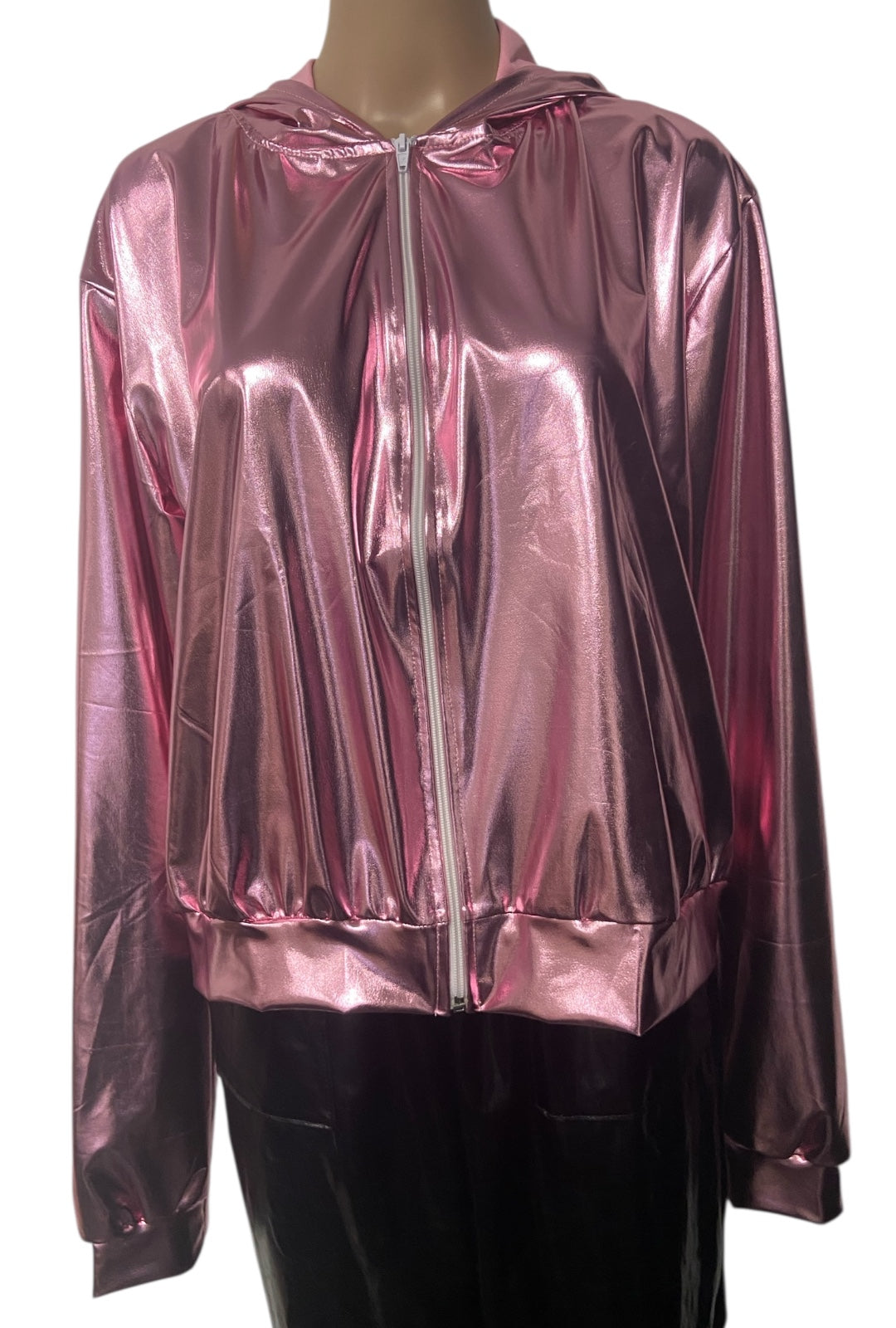 Metallic Light Pink Cropped Jacket