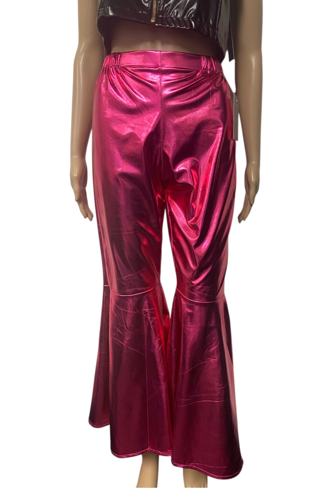 Metallic Pink Flare Pants