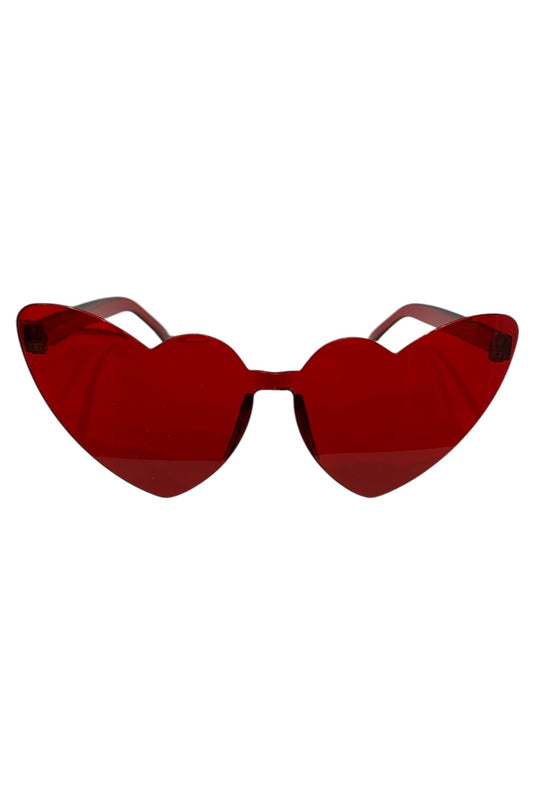 Cherry Red Retro Rimless Heart Glasses