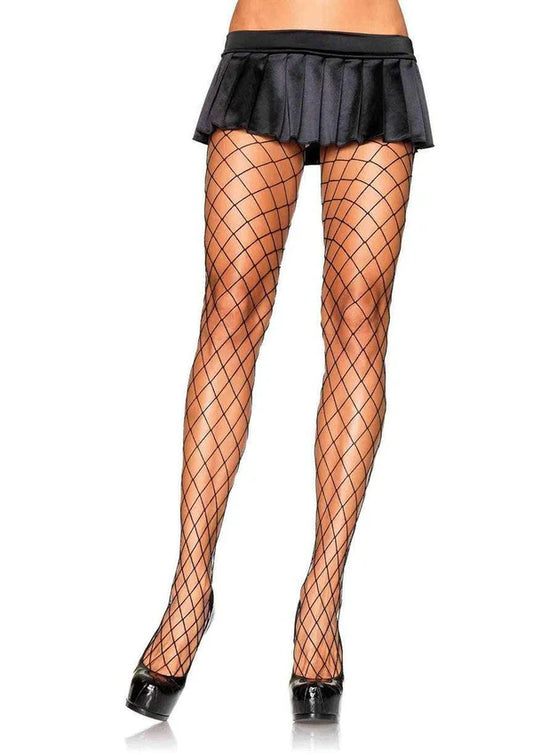 Black Spandex Diamond Fishnet Tights