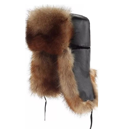 Red Brown Faux Fur Trapper Hat