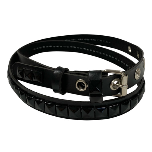 Thin Black Studded Belt