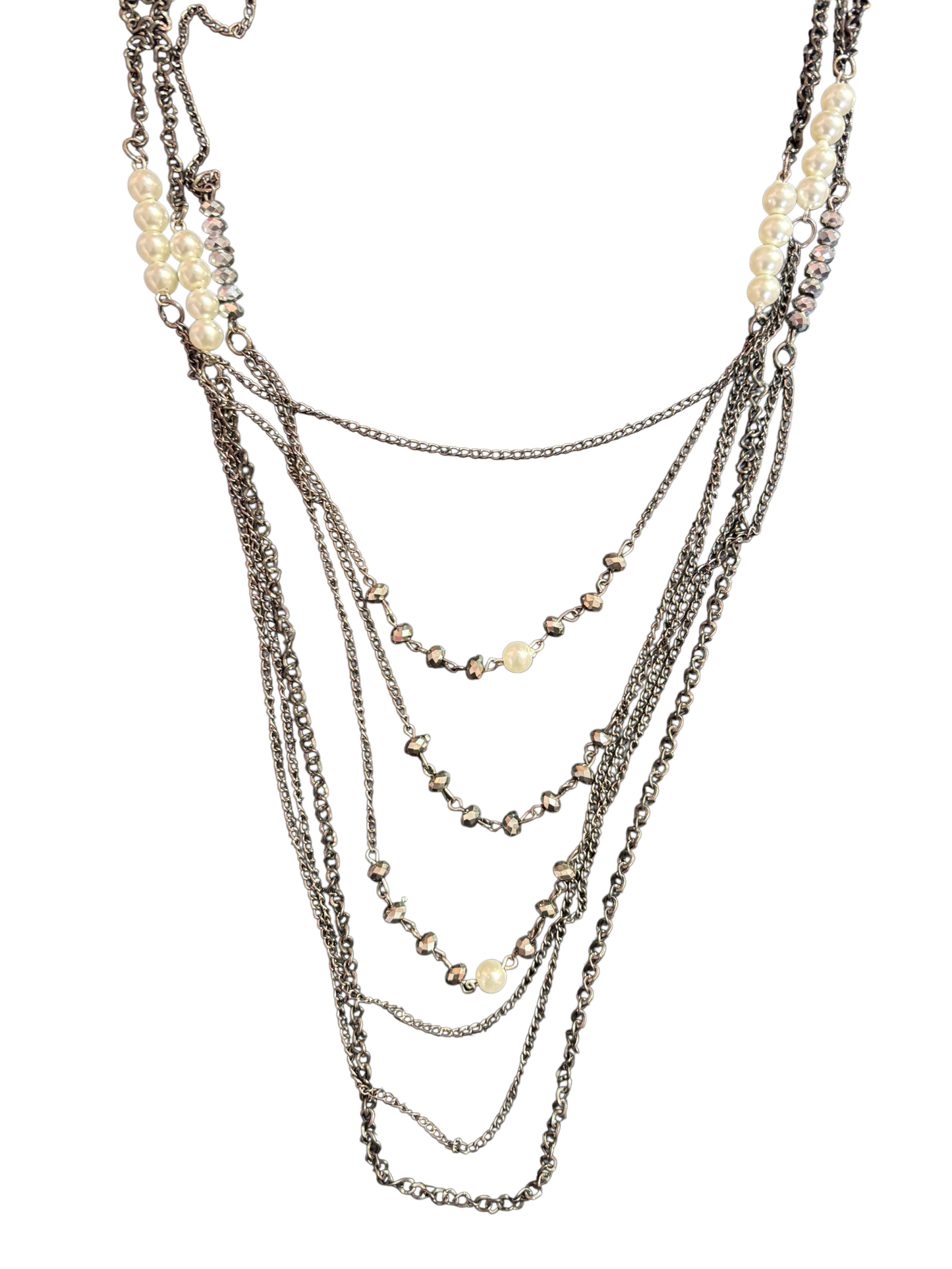 Gatsby Pearl And Chain Layer Necklace
