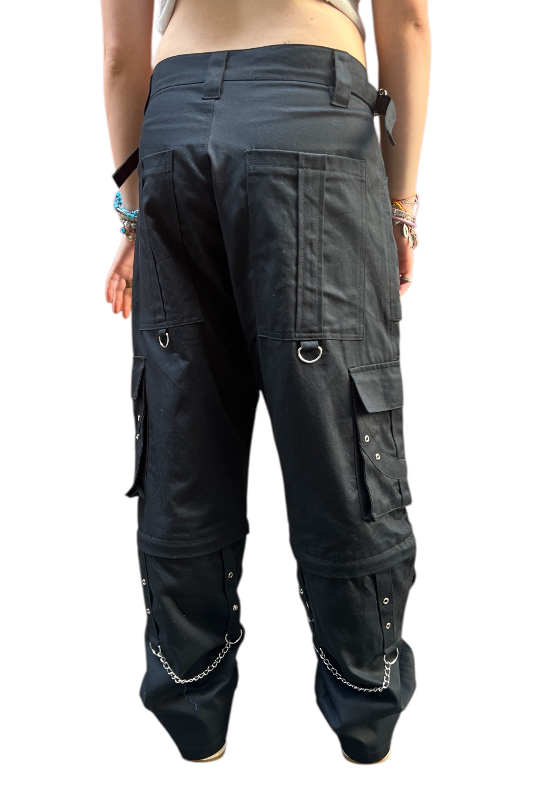 Black Goth Wide Studded Pants
