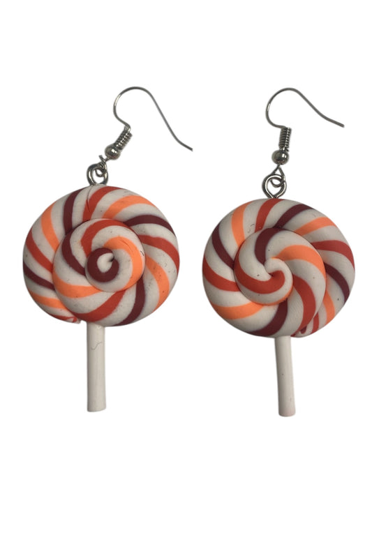 Red & Orange Lollipop Earrings