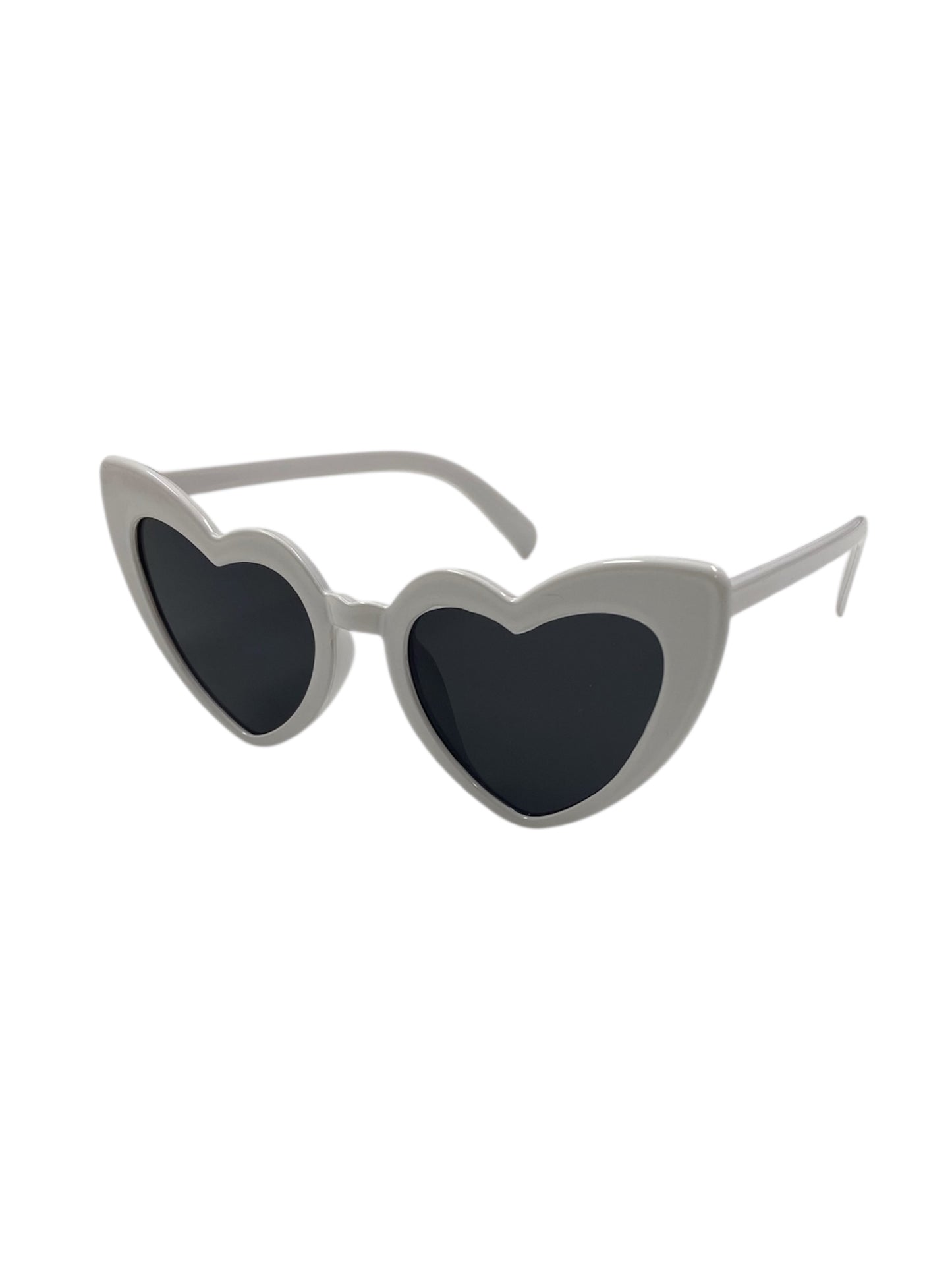 White Retro Heart Fashion Glasses
