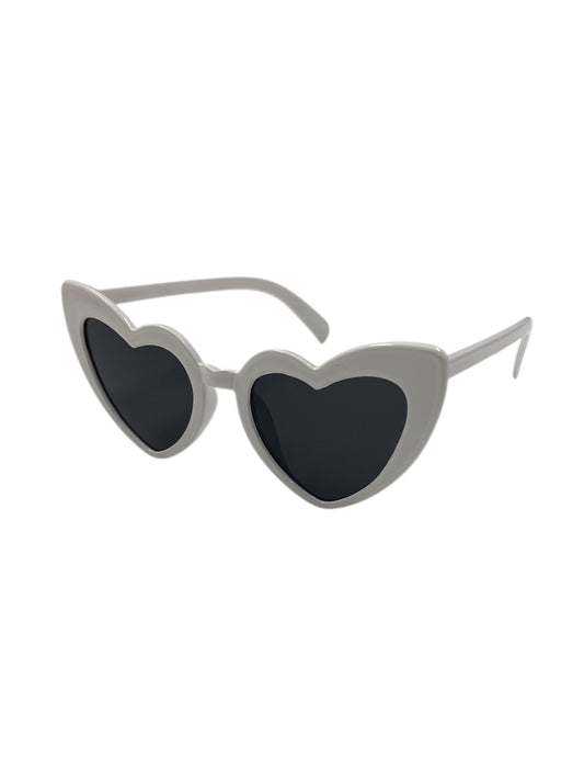 White Retro Heart Fashion Glasses