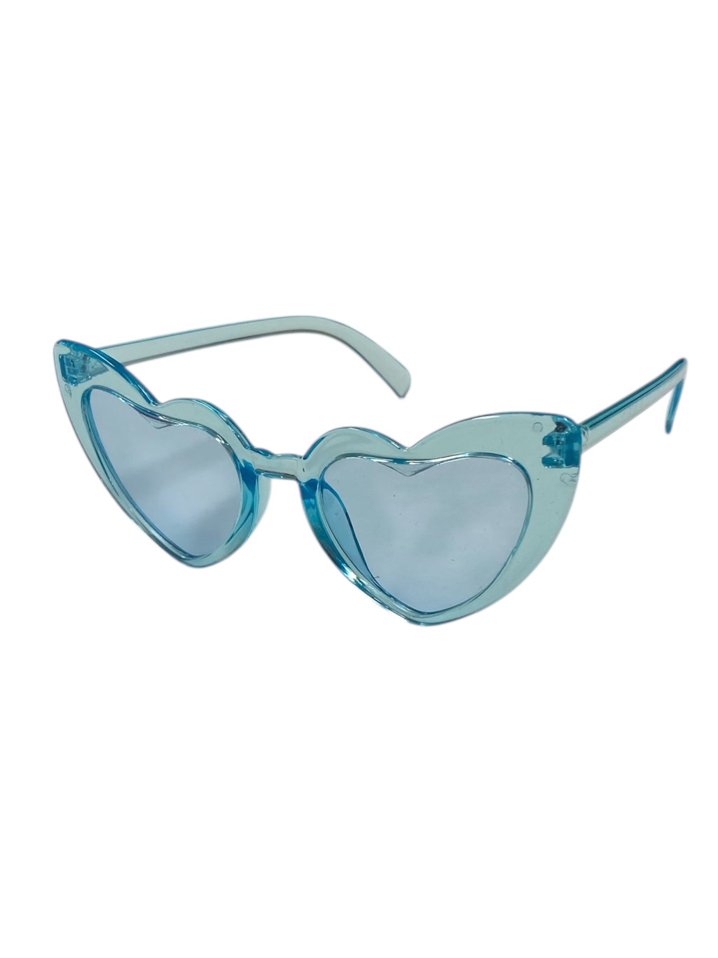 Clear Blue Retro Heart Fashion Glasses