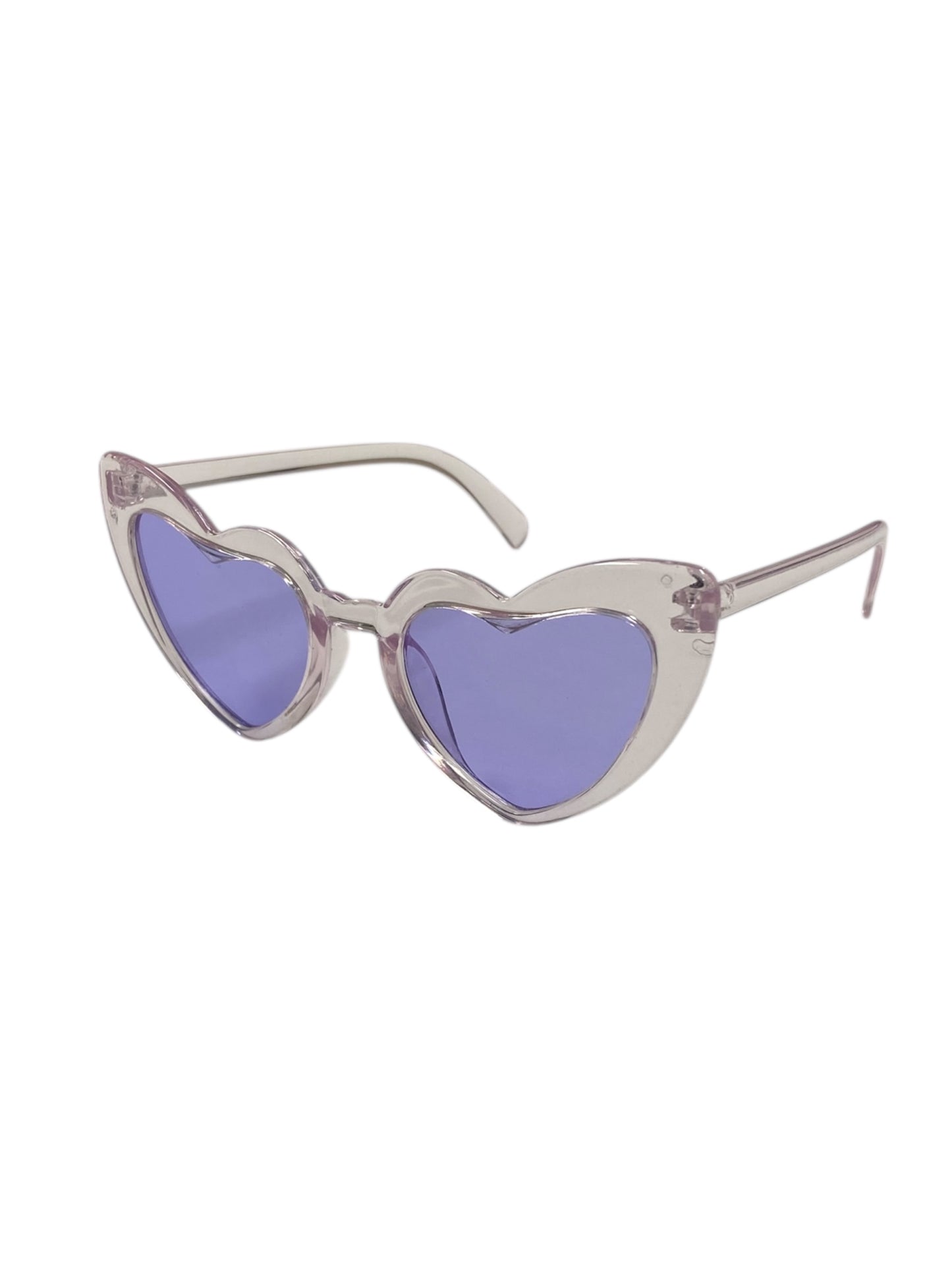 Clear Violet Retro Heart Fashion Glasses