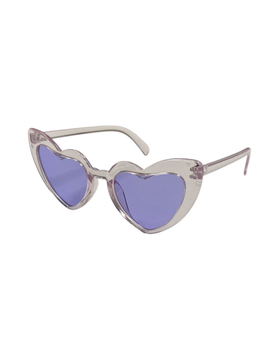 Clear Violet Retro Heart Fashion Glasses