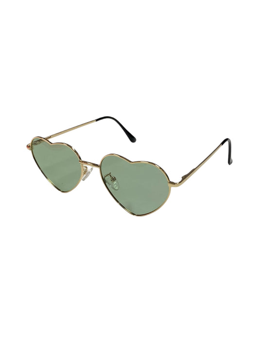 Green and Gold Fashion Heart Glasses