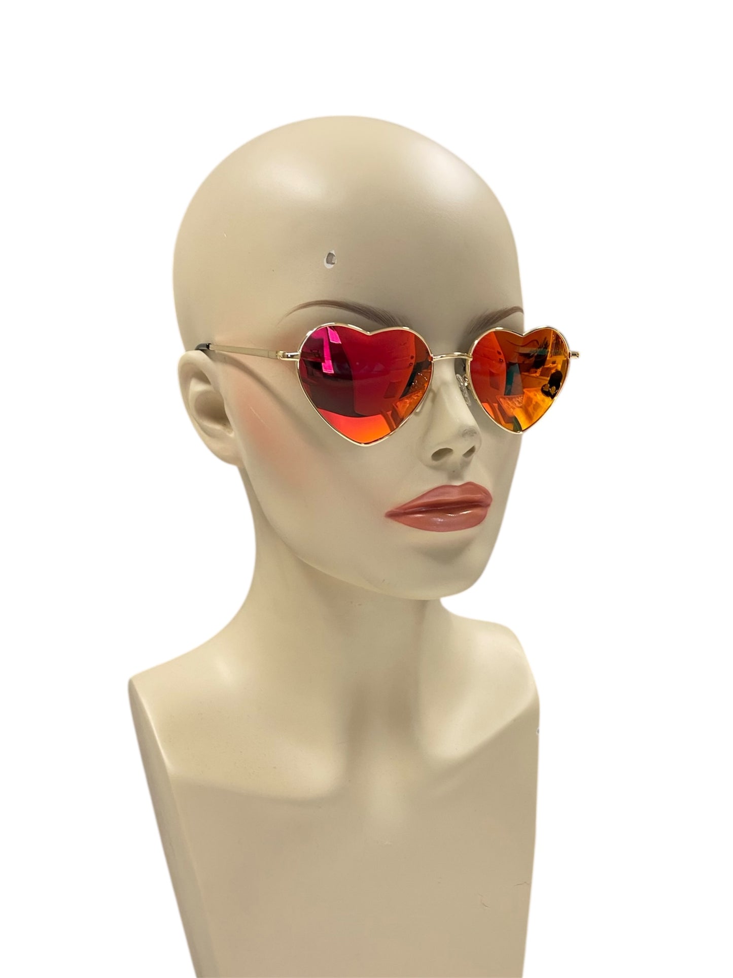 Sunset Mirrored Fashion Heart Glasses