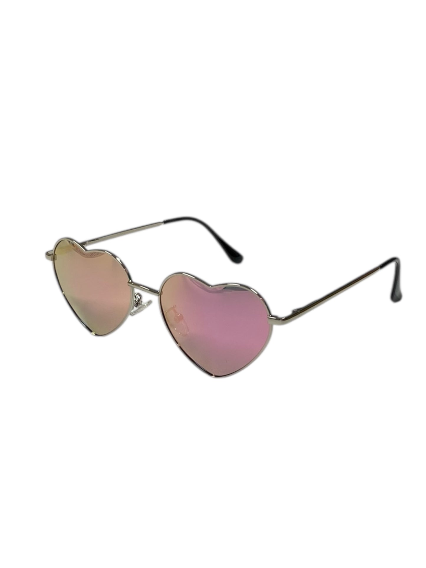 Pink Mirrored Fashion Heart Glasses