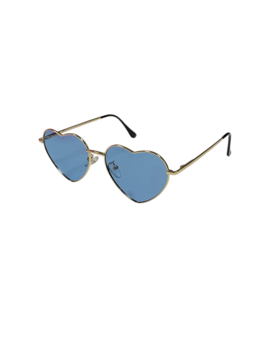 Blue and Gold Fashion Heart Glasses