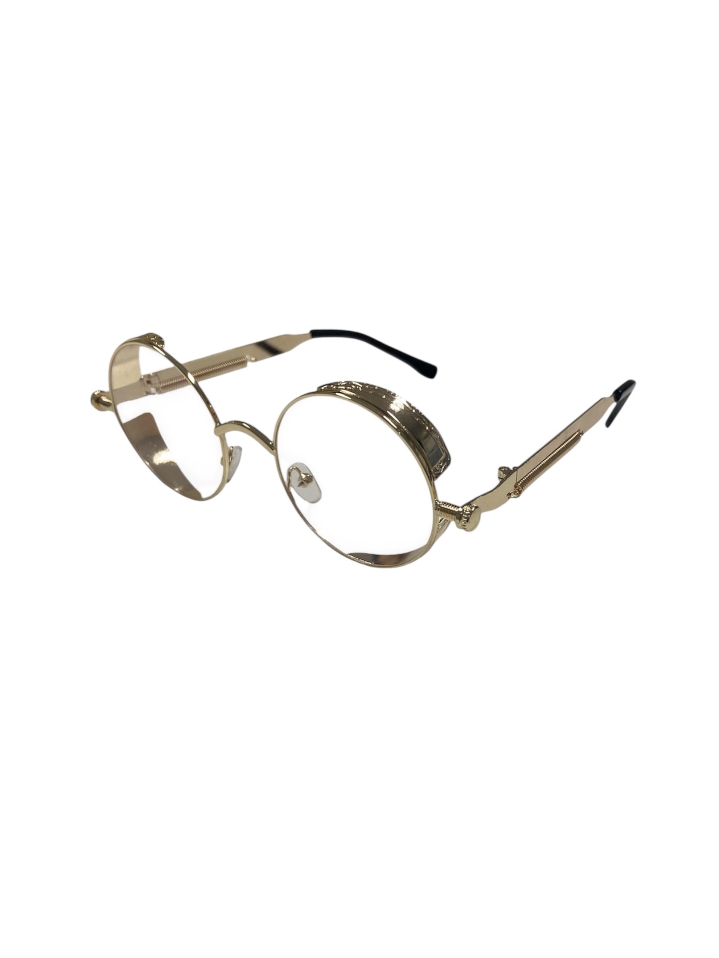 Clear Gold Steampunk Glasses