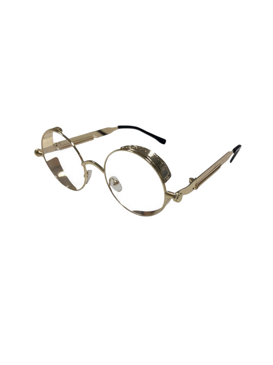 Clear Gold Steampunk Glasses